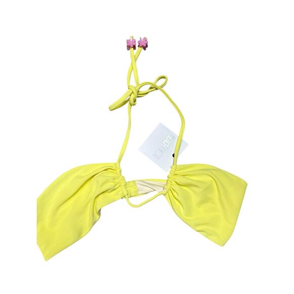 Beach Riot Lili Yellow Adjustable Halter Tie Bikini Swimsuit Top Size XL - Picture 3 of 8